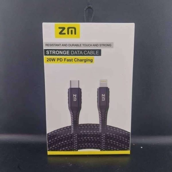 کابل تایپ سی لایتنینگ کنف چرمی Z.M STRONG _ کابل تایپ سی لایتنینگ کنف چرمی Z.M STRONG