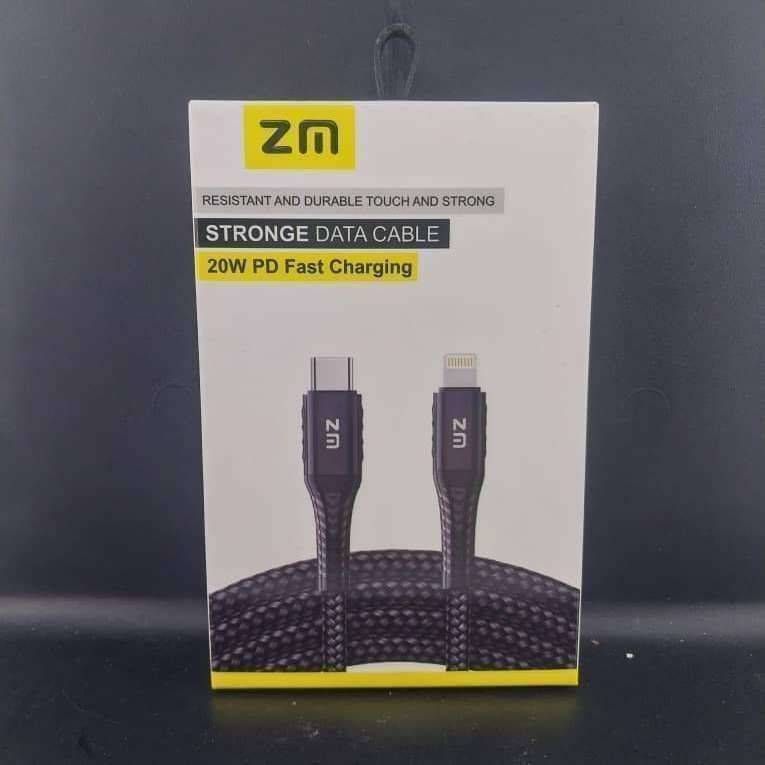 کابل تایپ سی لایتنینگ کنف چرمی Z.M STRONG _ کابل تایپ سی لایتنینگ کنف چرمی Z.M STRONG